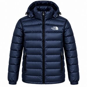 Ανδρικό Puffer Μπουφάν The North Face με Αποσπώμενη Κουκούλα Μπλε